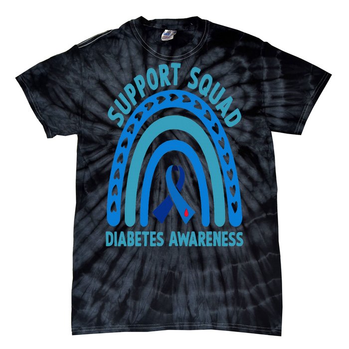 Diabetes Blue Support Squad Diabetes Awareness Tie-Dye T-Shirt