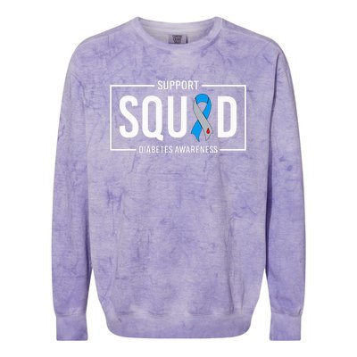 Diabetes Blue Support Squad Diabetes Awareness Colorblast Crewneck Sweatshirt