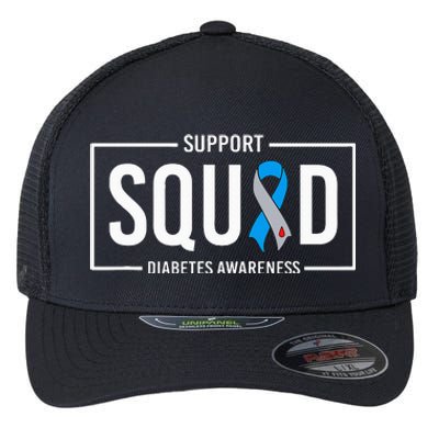 Diabetes Blue Support Squad Diabetes Awareness Flexfit Unipanel Trucker Cap