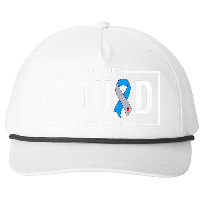 Diabetes Blue Support Squad Diabetes Awareness Snapback Five-Panel Rope Hat