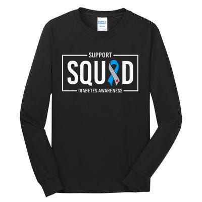 Diabetes Blue Support Squad Diabetes Awareness Tall Long Sleeve T-Shirt