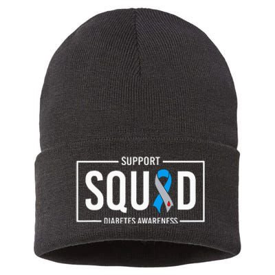 Diabetes Blue Support Squad Diabetes Awareness Sustainable Knit Beanie