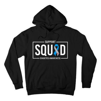 Diabetes Blue Support Squad Diabetes Awareness Tall Hoodie