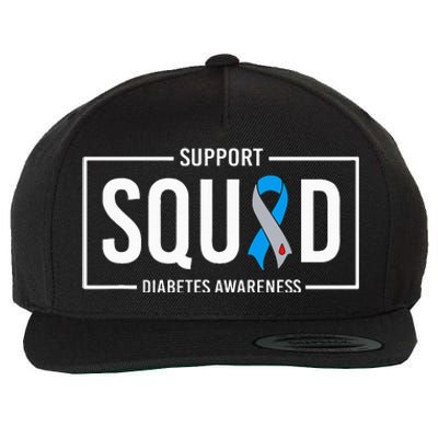 Diabetes Blue Support Squad Diabetes Awareness Wool Snapback Cap