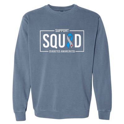 Diabetes Blue Support Squad Diabetes Awareness Garment-Dyed Sweatshirt