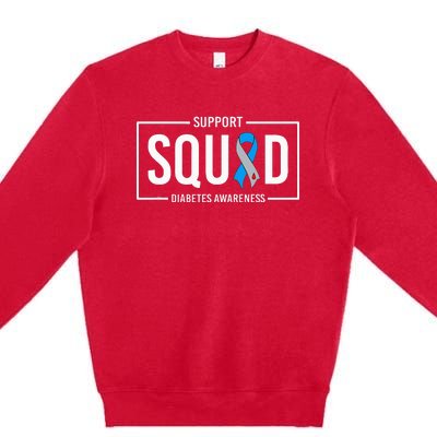 Diabetes Blue Support Squad Diabetes Awareness Premium Crewneck Sweatshirt