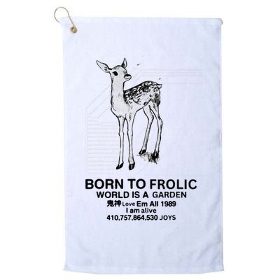 Deer Born To Frolic World Is A Garden Love Em All 1989 Golf Towel