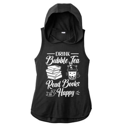 Drink Bubble Tea Read Books Be Happy Cute Kawaii Boba Tea Ladies PosiCharge Tri-Blend Wicking Draft Hoodie Tank