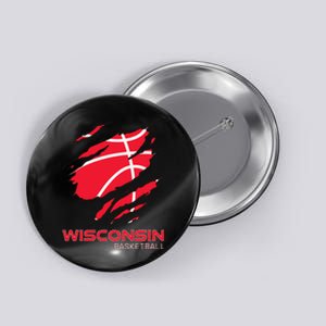 Distressed Basketball The Badger State Home Wisconsin Hoops Button