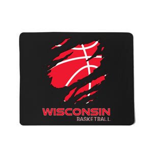 Distressed Basketball The Badger State Home Wisconsin Hoops Mousepad