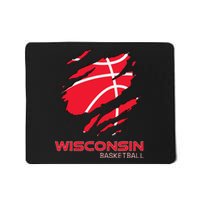 Distressed Basketball The Badger State Home Wisconsin Hoops Mousepad