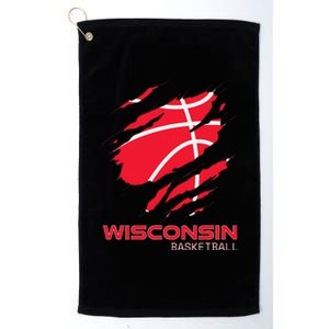 Distressed Basketball The Badger State Home Wisconsin Hoops Platinum Collection Golf Towel