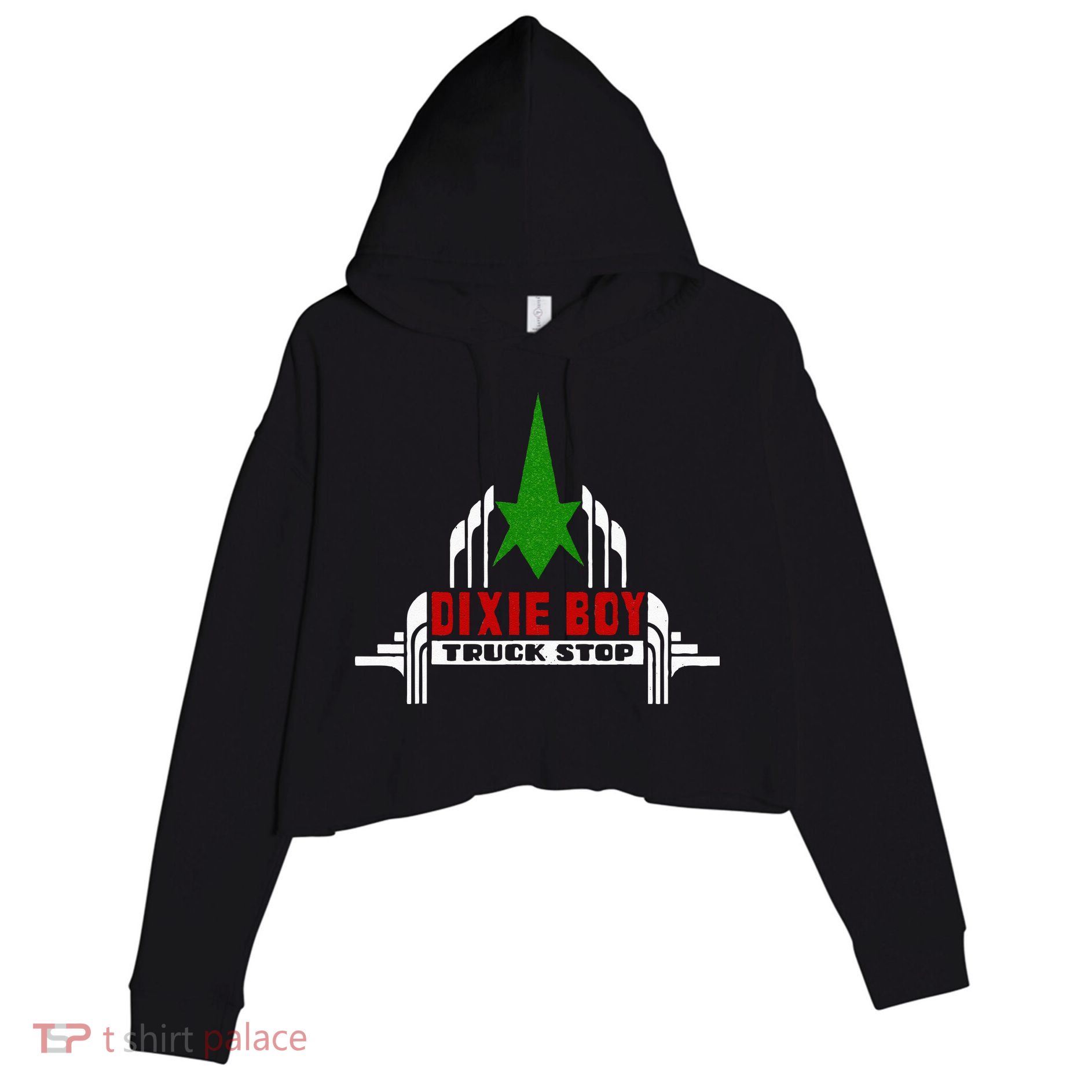 Dixie Boy Truck Stop Maximum Funny Overdrive Crop Fleece Hoodie