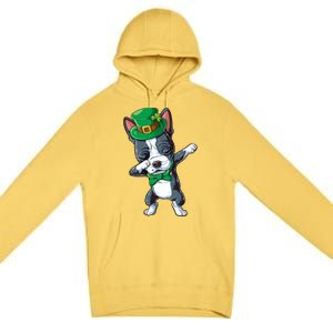 Dabbing Boston Terrier St Patricks Day Leprechaun Dog Cute Gift Premium Pullover Hoodie