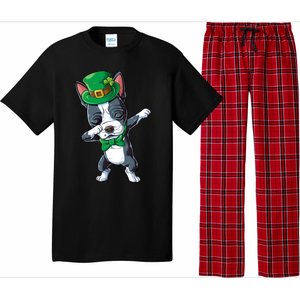 Dabbing Boston Terrier St Patricks Day Leprechaun Dog Cute Gift Pajama Set