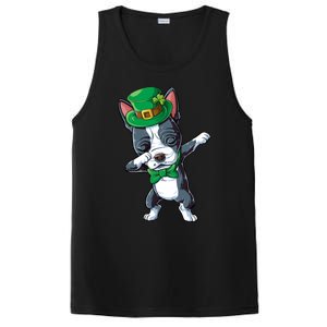 Dabbing Boston Terrier St Patricks Day Leprechaun Dog Cute Gift PosiCharge Competitor Tank