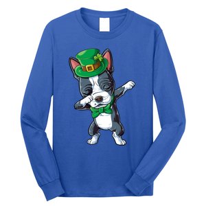 Dabbing Boston Terrier St Patricks Day Leprechaun Dog Cute Gift Long Sleeve Shirt