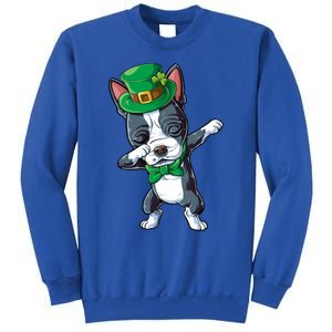 Dabbing Boston Terrier St Patricks Day Leprechaun Dog Cute Gift Sweatshirt