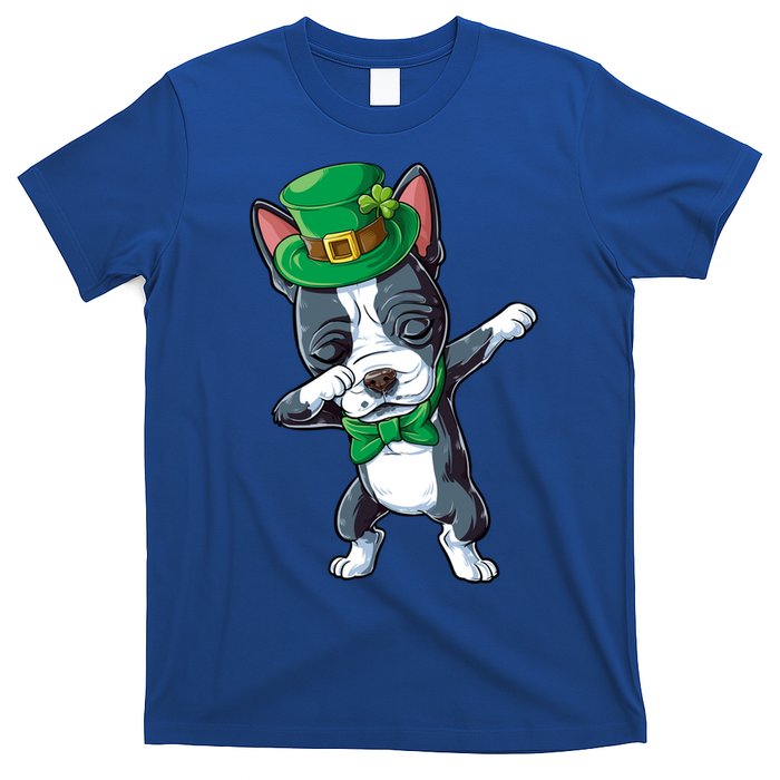 Dabbing Boston Terrier St Patricks Day Leprechaun Dog Cute Gift T-Shirt