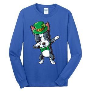 Dabbing Boston Terrier St Patricks Day Leprechaun Dog Cute Gift Tall Long Sleeve T-Shirt