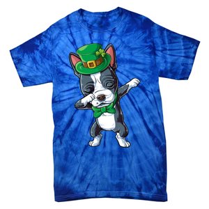 Dabbing Boston Terrier St Patricks Day Leprechaun Dog Cute Gift Tie-Dye T-Shirt