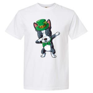 Dabbing Boston Terrier St Patricks Day Leprechaun Dog Cute Gift Garment-Dyed Heavyweight T-Shirt