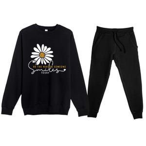 Daisy Be The Reason Someone Smiles Today Premium Crewneck Sweatsuit Set