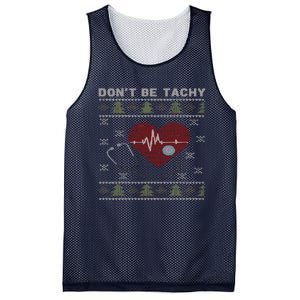 DonT Be Tachy Cardiac Nurse Ugly Christmas Cardiac Icu Xmas Mesh Reversible Basketball Jersey Tank