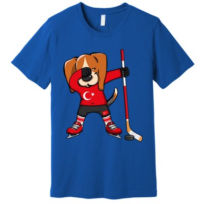 Dabbing Beagle Turkey Ice Hockey Lovers Jersey Winter Sports Great Gift Premium T-Shirt