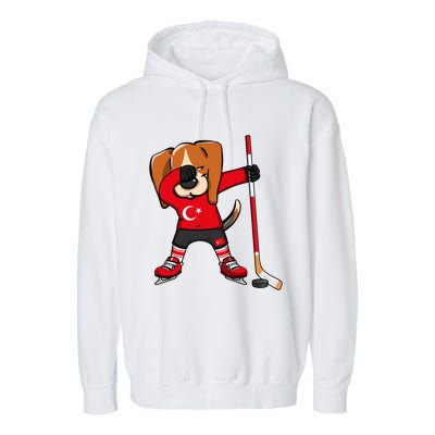 Dabbing Beagle Turkey Ice Hockey Lovers Jersey Winter Sports Great Gift Garment-Dyed Fleece Hoodie