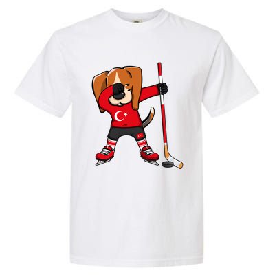 Dabbing Beagle Turkey Ice Hockey Lovers Jersey Winter Sports Great Gift Garment-Dyed Heavyweight T-Shirt