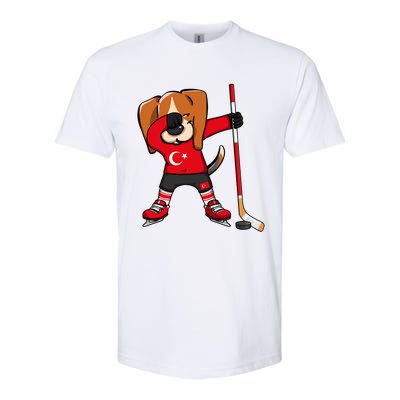 Dabbing Beagle Turkey Ice Hockey Lovers Jersey Winter Sports Great Gift Softstyle CVC T-Shirt