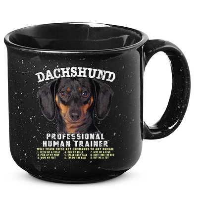 Dachshund Black Tan Professional Human Trainer Cute Dog 15oz Campfire Ceramic Mug