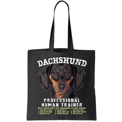 Dachshund Black Tan Professional Human Trainer Cute Dog Bag