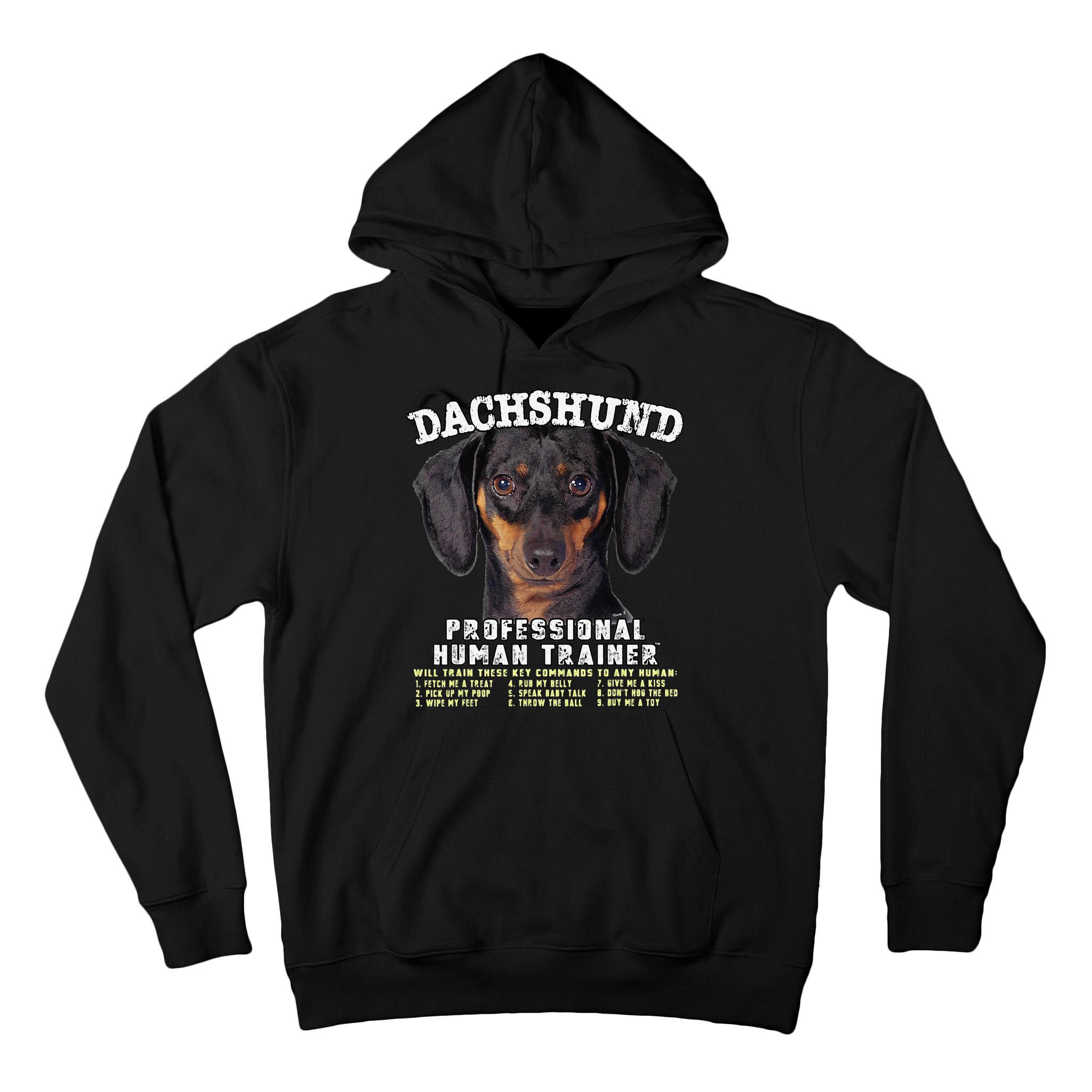 Dachshund Black Tan Professional Human Trainer Cute Dog Tall Hoodie