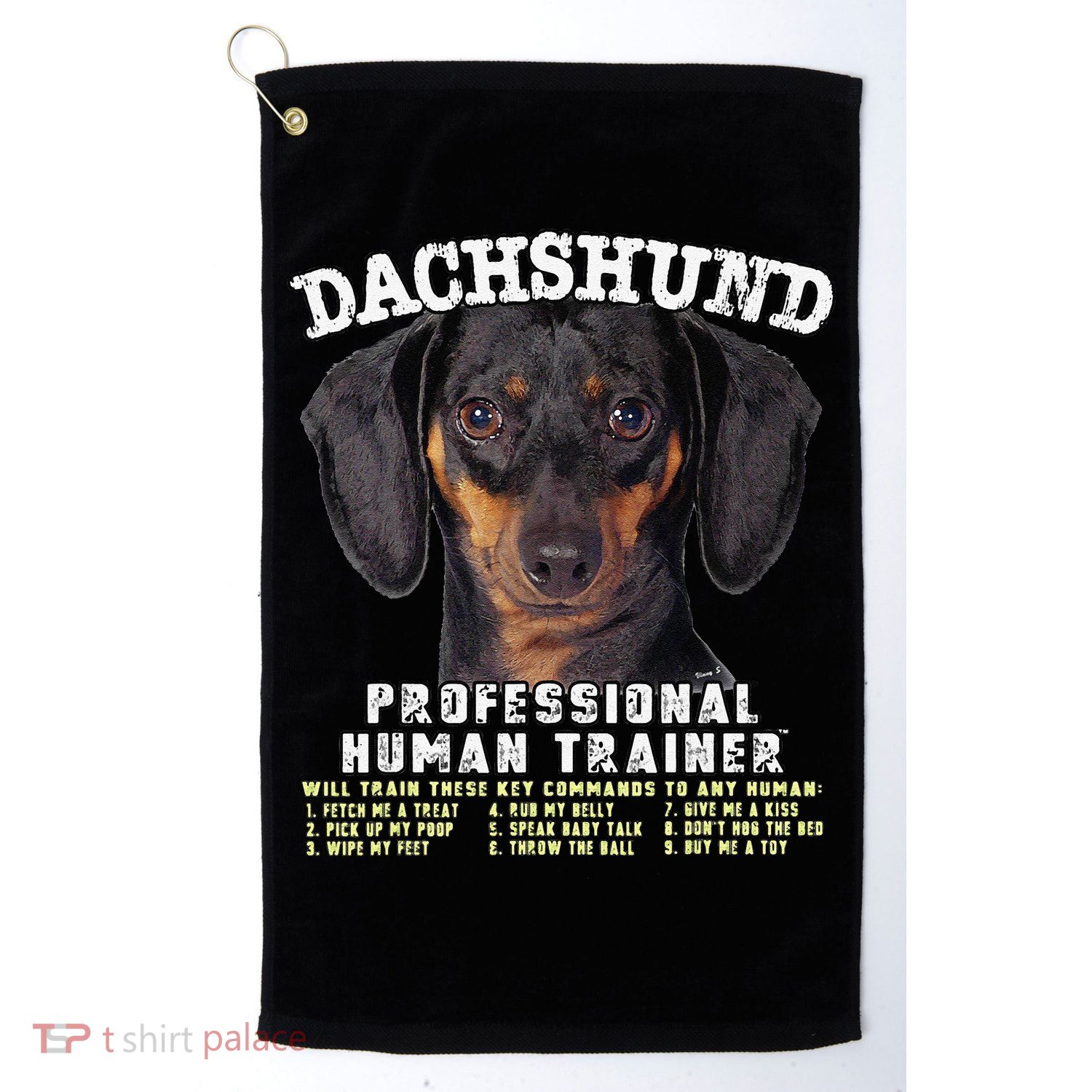 Dachshund Black Tan Professional Human Trainer Cute Dog Golf Towel