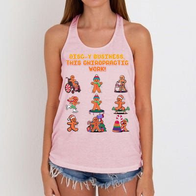 Discy Business This Chiropractic Work Funny Chiropractor Women's Knotted Racerback Tank