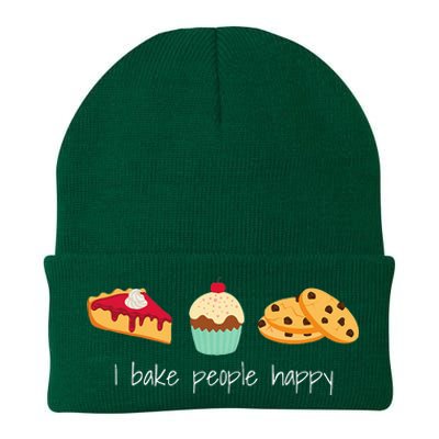 Dessert Baking Themed Gift I Bake People Happy Knit Cap Winter Beanie