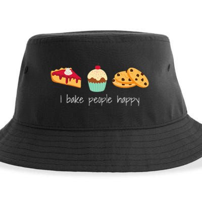 Dessert Baking Themed Gift I Bake People Happy Sustainable Bucket Hat