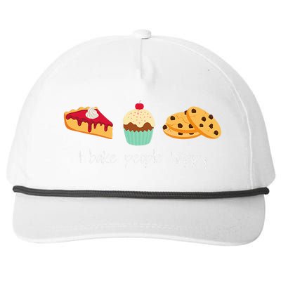 Dessert Baking Themed Gift I Bake People Happy Snapback Five-Panel Rope Hat