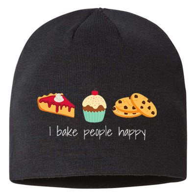 Dessert Baking Themed Gift I Bake People Happy Sustainable Beanie