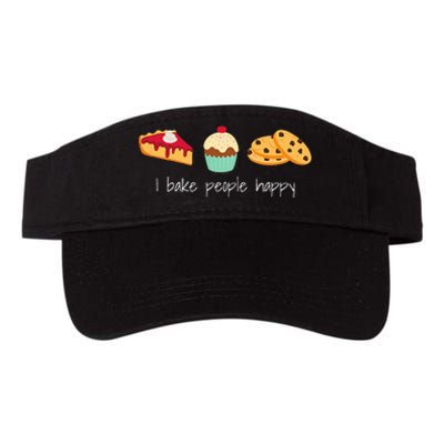 Dessert Baking Themed Gift I Bake People Happy Valucap Bio-Washed Visor