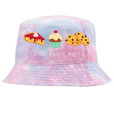 Dessert Baking Themed Gift I Bake People Happy Tie-Dyed Bucket Hat