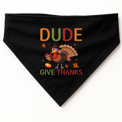 Dude Be Thankful Funny Thanksgiving Turkey USA-Made Doggie Bandana