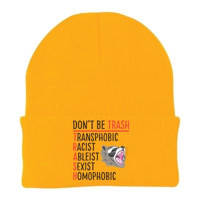 Don't Be Trash Funny Racoon Knit Cap Winter Beanie