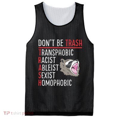 Don't Be Trash Funny Racoon Mesh Reversible Basketball Jersey Tank