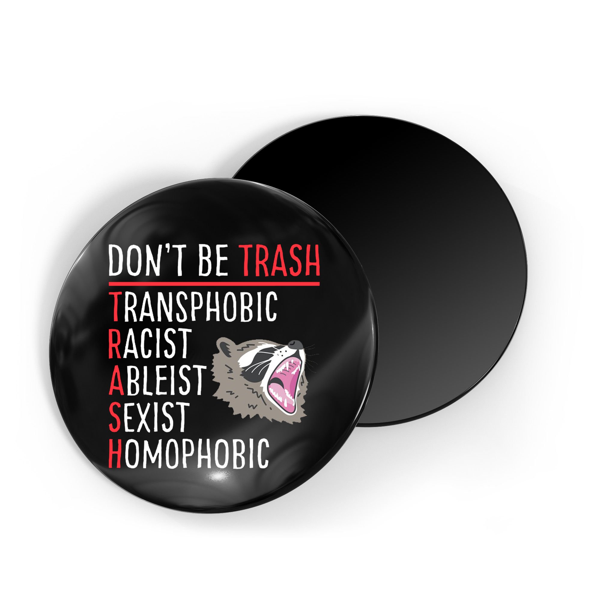 Don't Be Trash Funny Racoon Magnet