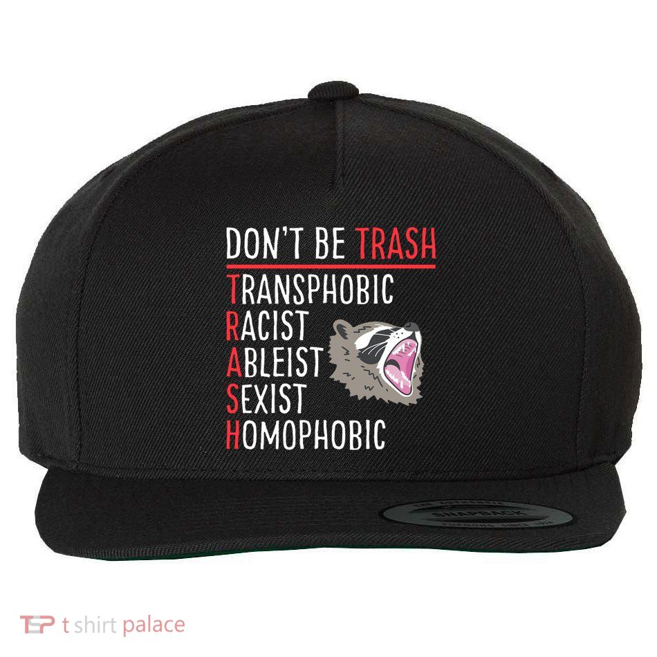 Don't Be Trash Funny Racoon Wool Snapback Cap