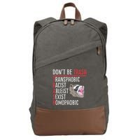 Don't Be Trash Funny Racoon Cotton Canvas Backpack