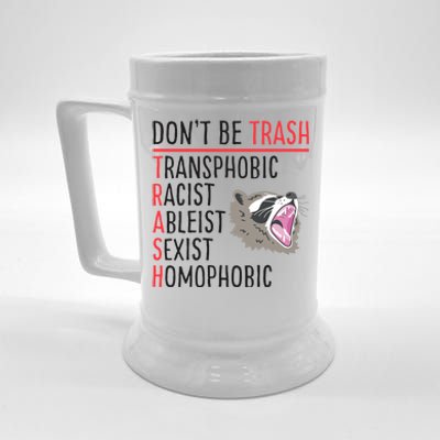 Don't Be Trash Funny Racoon Beer Stein